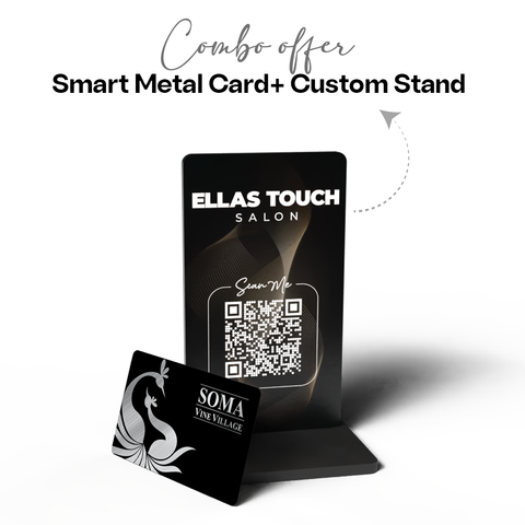 Custom Metal Card + Google Review Stand