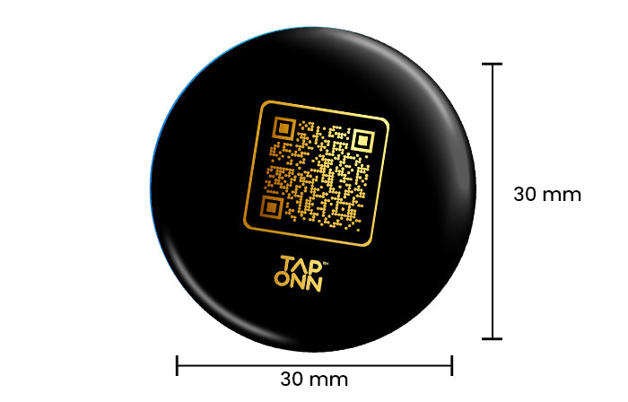 Classic Black Smart NFC Coin Dimensions